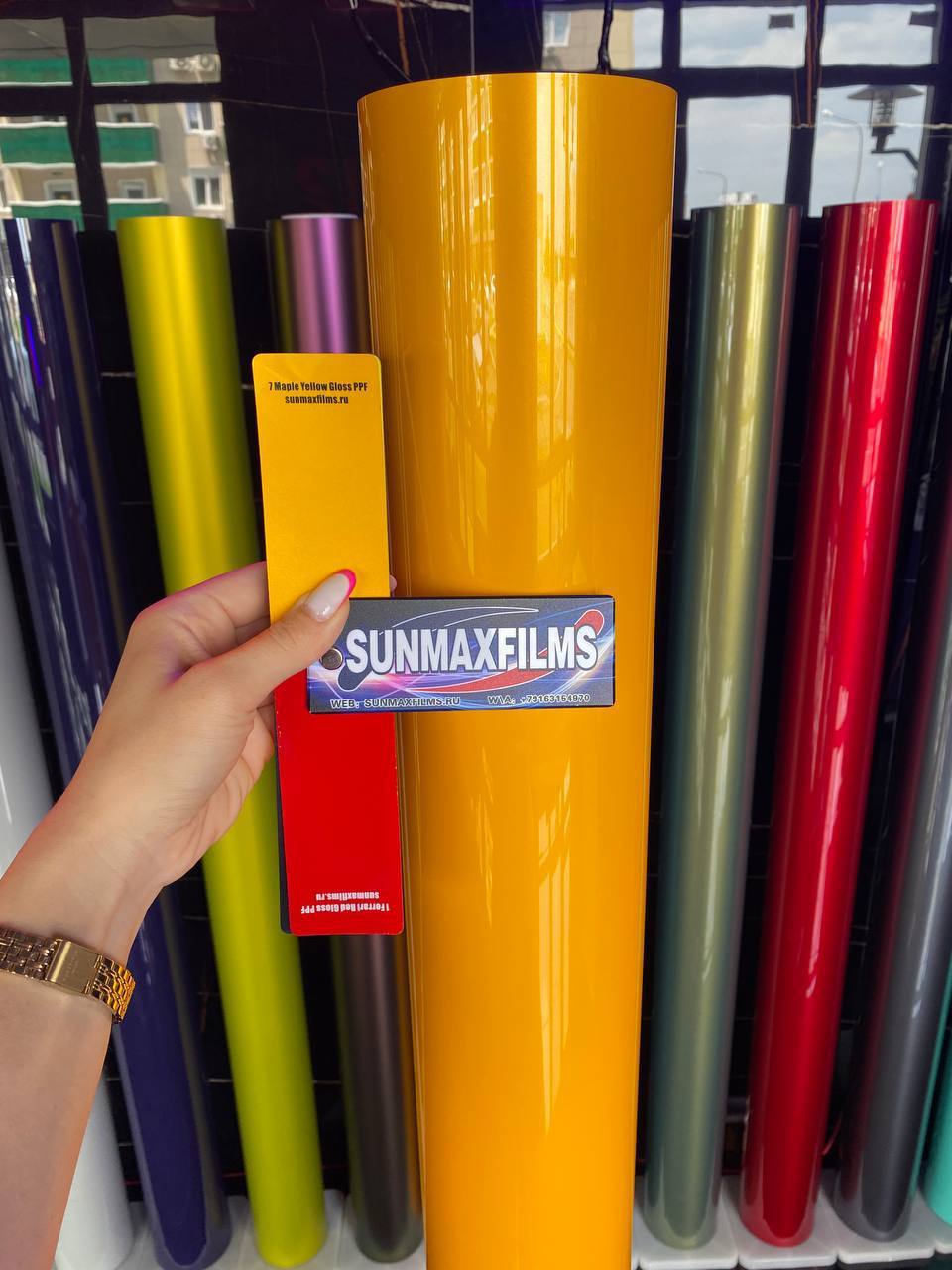 Цветная полиуретановая пленка Sunmax Maple Yellow Gloss PPF
