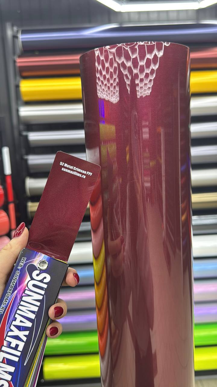 Цветная полиуретановая пленка Sunmax Metal Crimson PPF